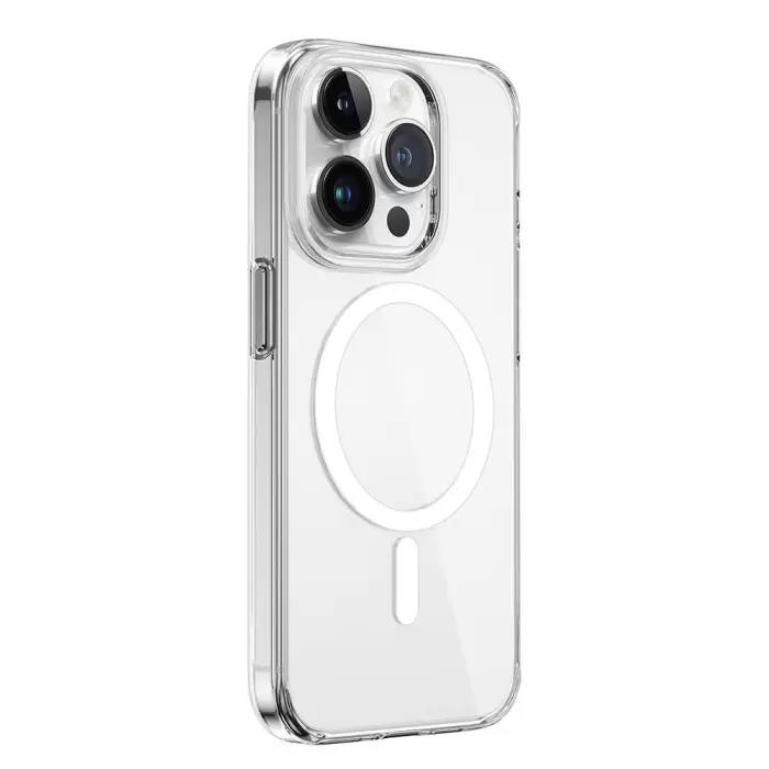 Apple İphone 15 Pro Kılıf Wiwu Bc-022 Magsafe Şarj Özellikli Şeffaf Transparan Kapak