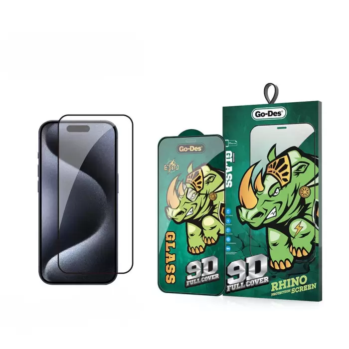 Apple İphone 15 Pro Lopard 9d Full Cover Temperli Cam Ekran Koruyucu
