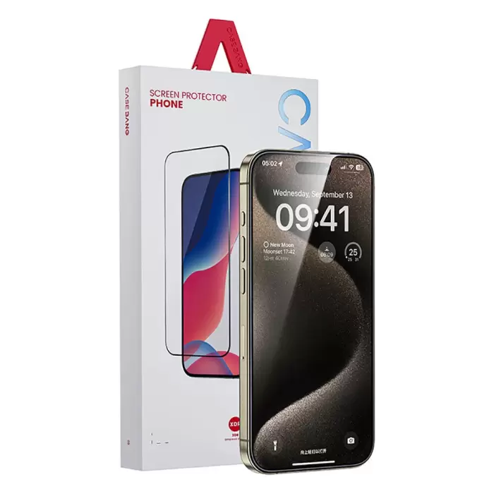 Apple İphone 15 Pro Max Casebang Clear Hd Ekran Koruyucu + Kolay Uygulama Aparatı