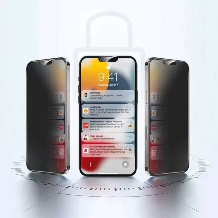 Apple iPhone 15 Pro Max Hayalet Ekran Koruyucu Lopard Privacy Seramik Ekran Filmi