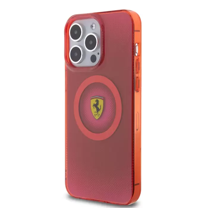 Apple İphone 15 Pro Max Kılıf Ferrari Orjinal Lisanslı Magsafe Şarj Özellikli Parçalanan Noktalar Desenli Kapak