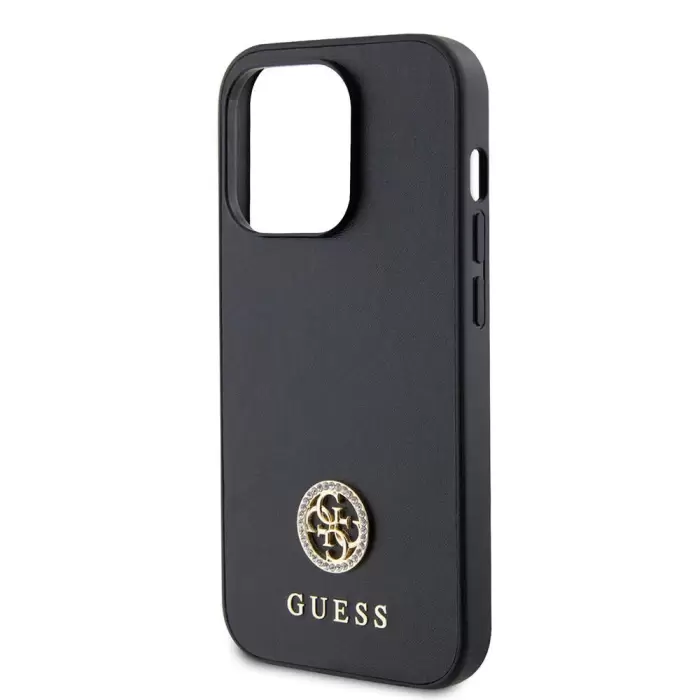 Apple İphone 15 Pro Max Kılıf Guess Lisanslı Deri 4g Metal Logo Strass Kapak