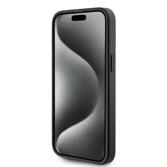 Apple İphone 15 Pro Max Kılıf Karl Lagerfeld Kartlıklı Metal Logo Lisanslı Kapak