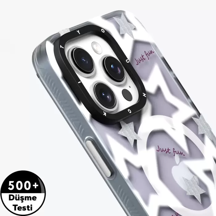 Apple İphone 15 Pro Max Kılıf Magsafe Şarj  Airbagli Çift Katmanlı Youngkit Star&butterfly Series Kapak