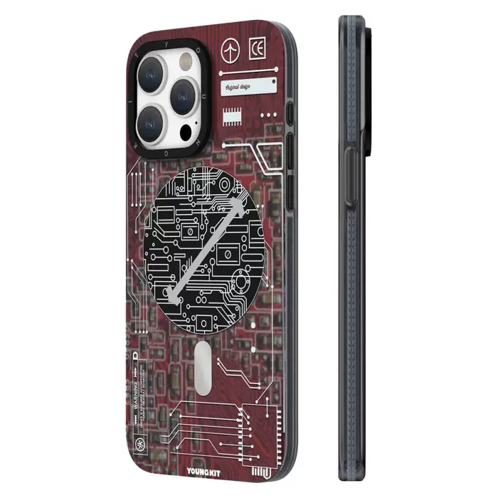 Apple İphone 15 Pro Max Kılıf Magsafe Şarj Özellikli Youngkit Technology Serisi Kapak