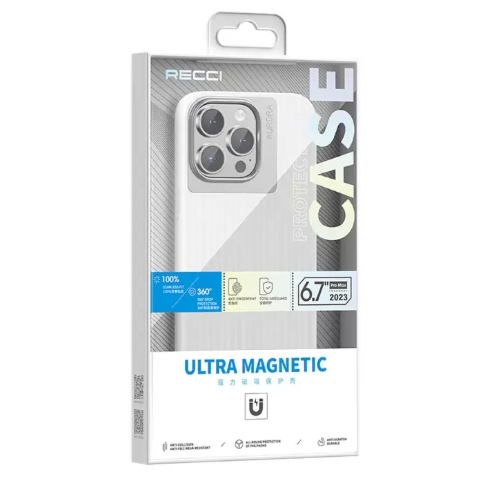 Apple İphone 15 Pro Max Kılıf Recci Aurora Series Magsafe Şarj  Kapak