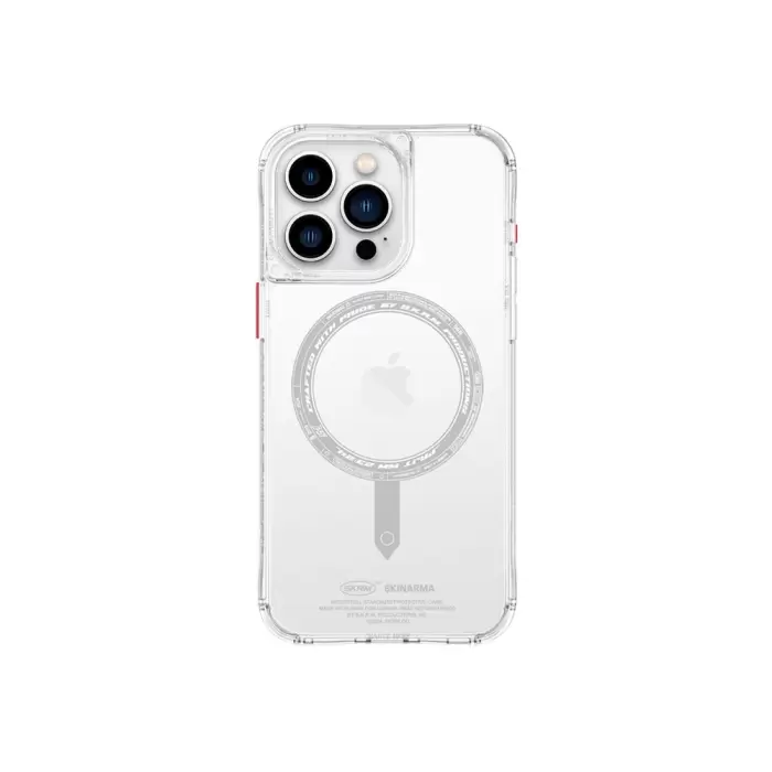 Apple İphone 15 Pro Max Kılıf Skinarma Şeffaf Airbag Tasarımlı Magsafe Şarj Özellikli Saido Kapak