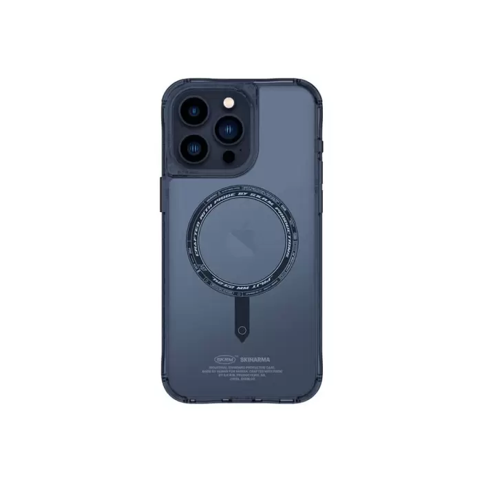 Apple İphone 15 Pro Max Kılıf Skinarma Şeffaf Magsafe Şarj  Kado Kartlıklı Saido Kapak