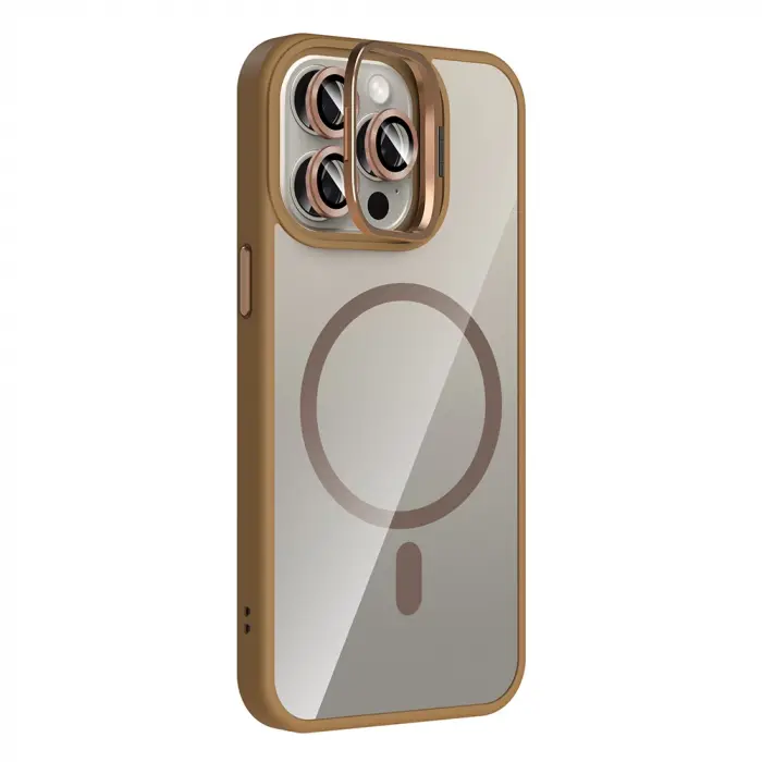 Apple İphone 15 Pro Max Kılıf Standlı Kamera Lens Koruma Hediyeli Magsafe Şarj Lopard Etro Kapak Koruyucu