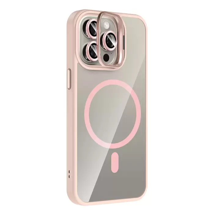 Apple İphone 15 Pro Max Kılıf Standlı Kamera Lens Koruma Hediyeli Magsafe Şarj Lopard Etro Kapak Koruyucu