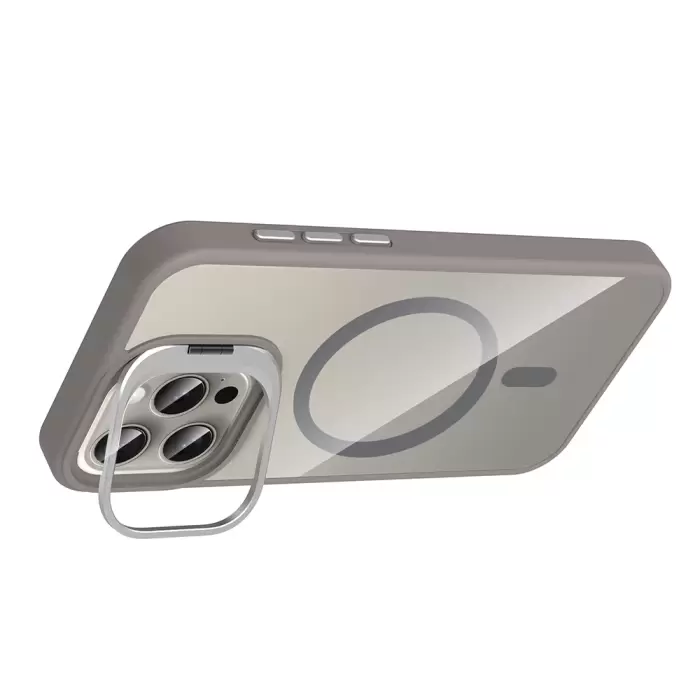 Apple İphone 15 Pro Max Kılıf Standlı Kamera Lens Koruma Hediyeli Magsafe Şarj Lopard Etro Kapak Koruyucu