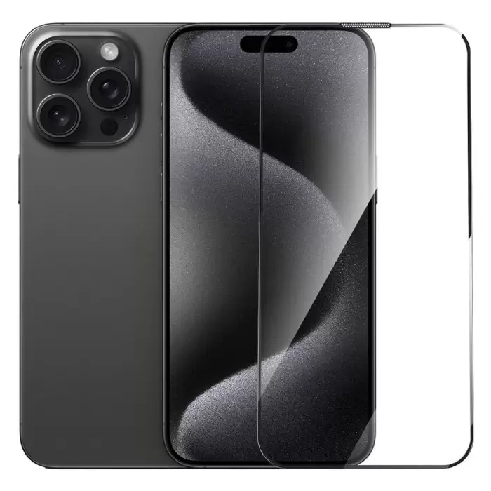 Apple İphone 15 Pro Max Wiwu Gt-009 Polimer Oleofobik Kaplama Şeffaf Pürüzsüz Temperli Cam Ekran Koruyucu