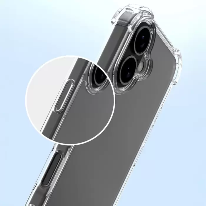 Apple İphone 16 Kılıf Lopard Nitro Antishock Köşe Koruma Darbe Emici Şeffaf Doku Silikon