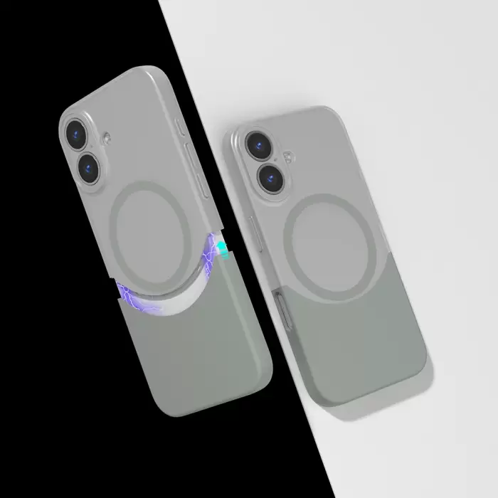 Apple İphone 16 Kılıf M-safe Şarj Özellikli Mıknatıslı Lopard Duble Kapak