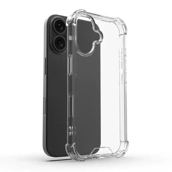 Apple İphone 16 Plus Kılıf Lopard Nitro Antishock Köşe Koruma Darbe Emici Şeffaf Doku Silikon