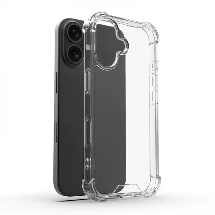 Apple İphone 16 Plus Kılıf Lopard Nitro Antishock Köşe Koruma Darbe Emici Şeffaf Doku Silikon