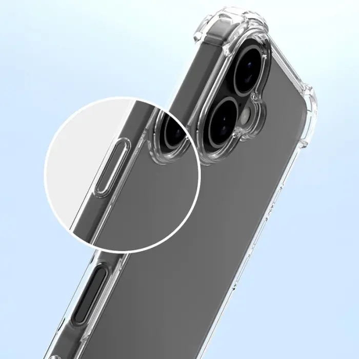 Apple İphone 16 Plus Kılıf Lopard Nitro Antishock Köşe Koruma Darbe Emici Şeffaf Doku Silikon