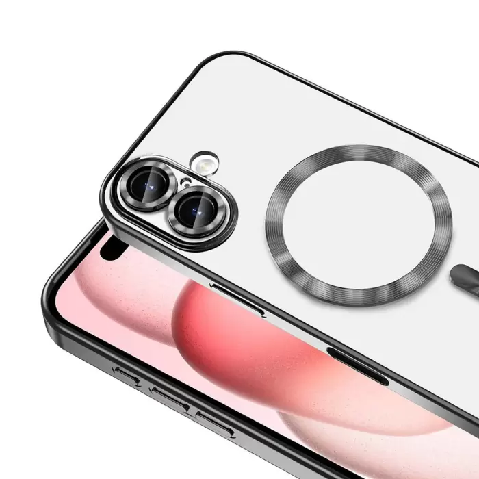 iPhone 16 Plus Kılıf Şeffaf Renkli Yumuşak Kamera Koruma Magsafe Şarj Kapak Demre