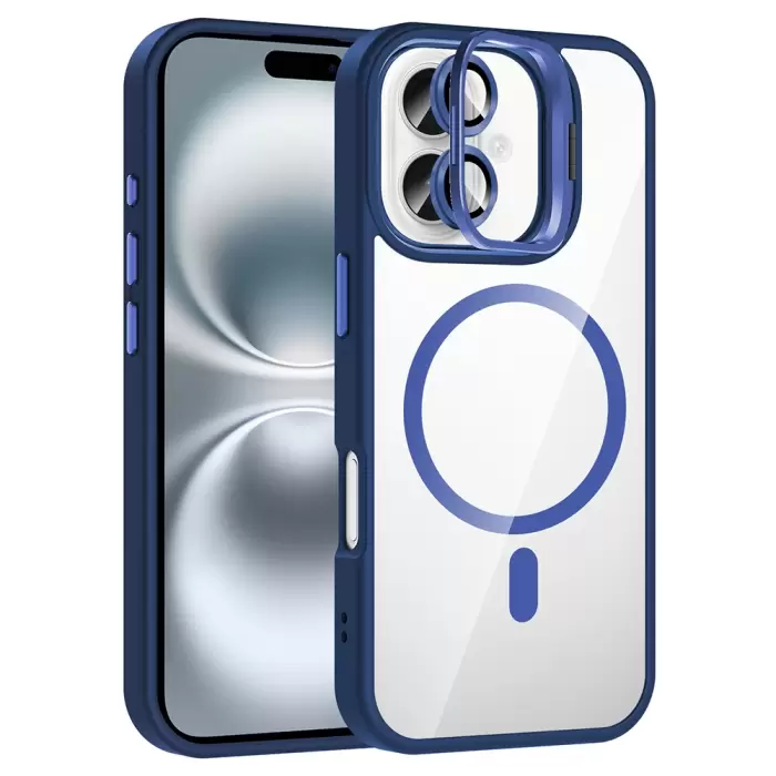 Apple İphone 16 Plus Kılıf Standlı Kamera Lens Koruma Hediyeli Magsafe Şarj Lopard Etro Kapak Koruyucu