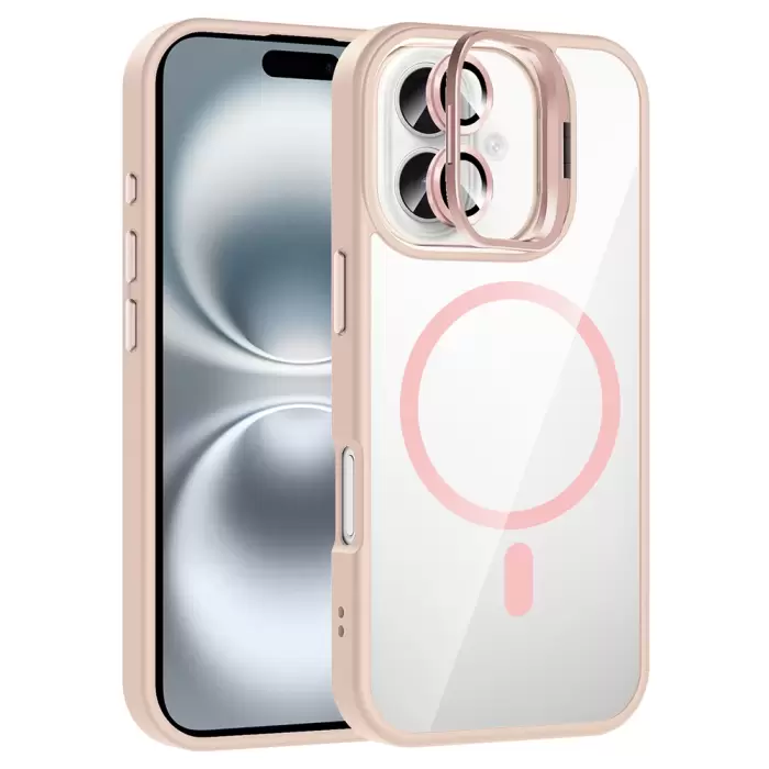 Apple İphone 16 Plus Kılıf Standlı Kamera Lens Koruma Hediyeli Magsafe Şarj Lopard Etro Kapak Koruyucu