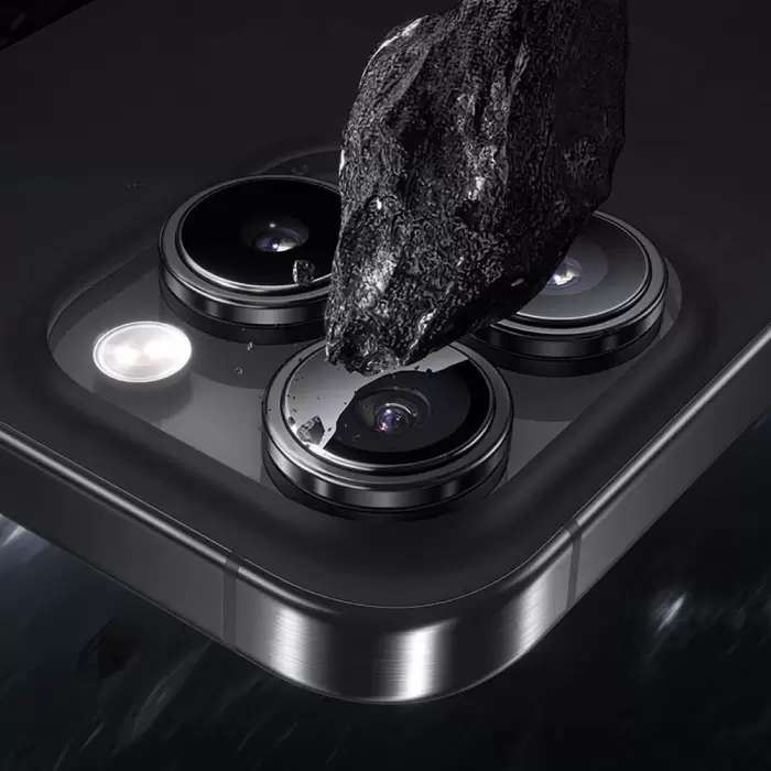 Apple İphone 16 Pro Benks Parlama Önleyici Glass Warrior Metal Kamera Lens Koruyucu