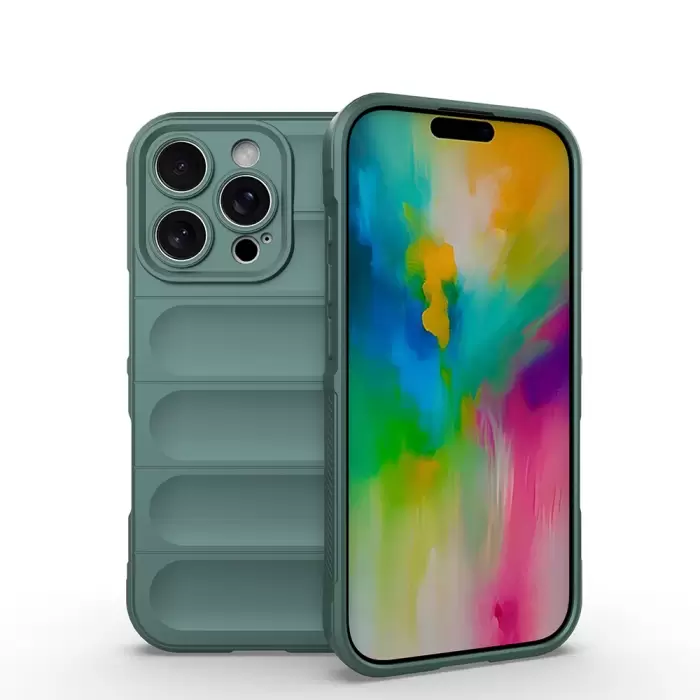 Apple İphone 16 Pro Kılıf Esnek Tpu Oyuklu Arka Yüzey Tasarımlı Lopard Etnik Silikon Kapak