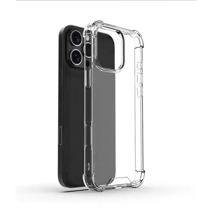 Apple İphone 16 Pro Kılıf Lopard Nitro Antishock Köşe Koruma Darbe Emici Şeffaf Doku Silikon