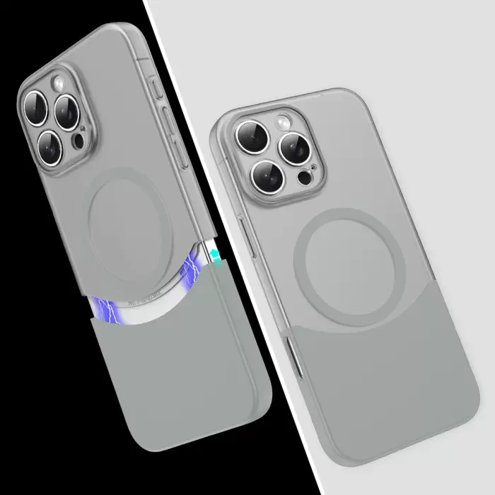 Apple İphone 16 Pro Kılıf M-safe Şarj Özellikli Mıknatıslı Lopard Duble Kapak