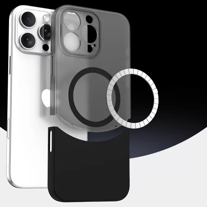 Apple İphone 16 Pro Kılıf M-safe Şarj Özellikli Mıknatıslı Lopard Duble Kapak