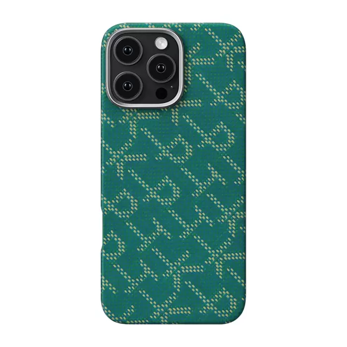 Apple İphone 16 Pro Kılıf Magsafe Şarj  Aramid Fiber Pitaka Tactile Woven Monogram Series Kapak