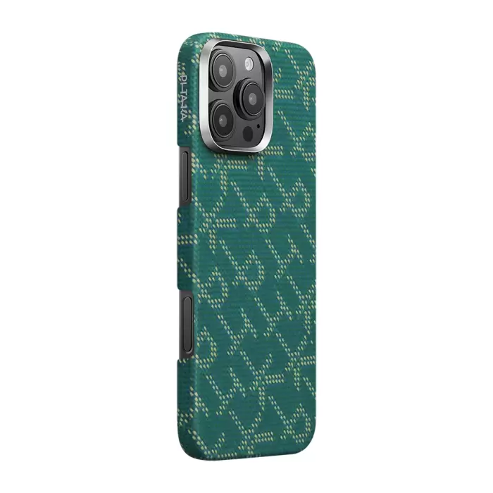 Apple İphone 16 Pro Kılıf Magsafe Şarj  Aramid Fiber Pitaka Tactile Woven Monogram Series Kapak