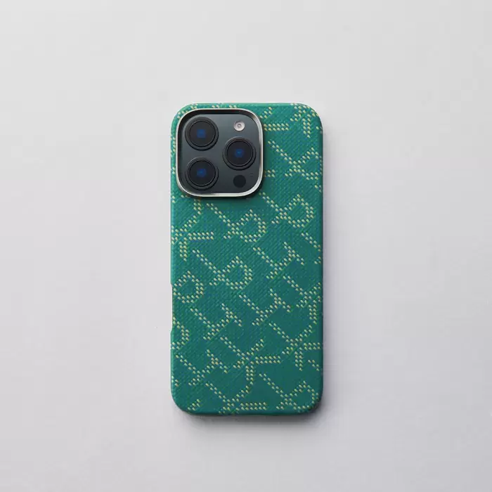 Apple İphone 16 Pro Kılıf Magsafe Şarj  Aramid Fiber Pitaka Tactile Woven Monogram Series Kapak