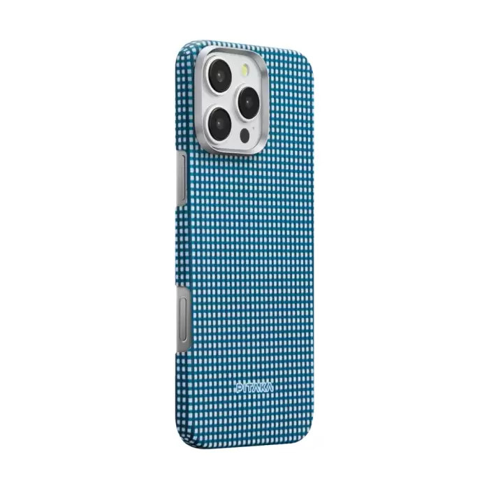 Apple İphone 16 Pro Kılıf Magsafe Şarj  Aramid Fiber Pitaka Ultra-slim Classic Series Ocean Blue Kapak