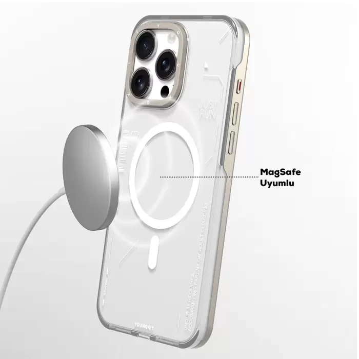 Apple İphone 16 Pro Kılıf Magsafe Şarj  Çıkarılabilir Arka Yüzeyli Youngkit Mecha Kapak