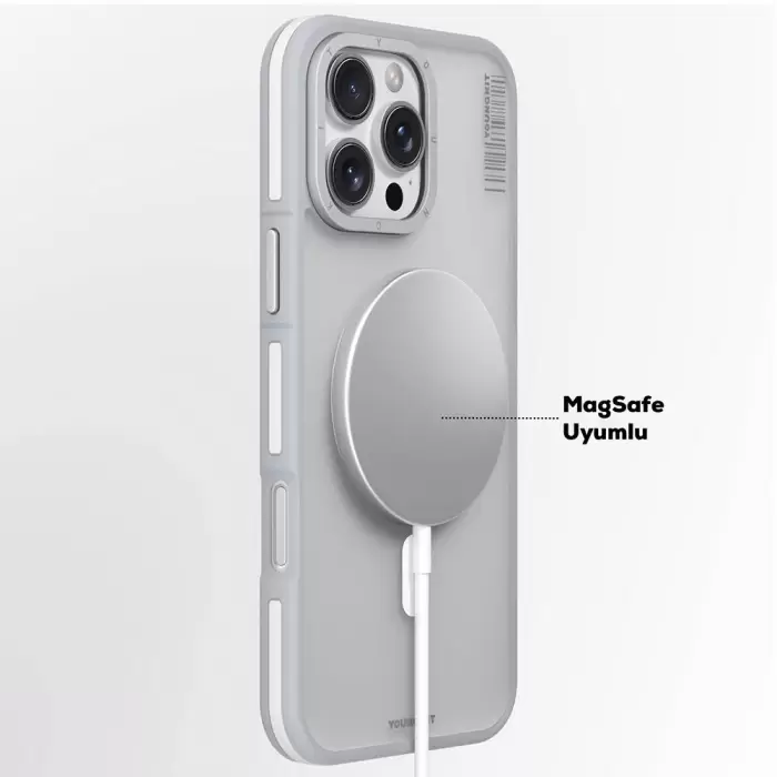 Apple İphone 16 Pro Kılıf Magsafe Şarj  Youngkit Rock Sand Series Kapak