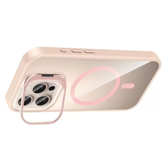 Apple İphone 16 Pro Kılıf Standlı Kamera Lens Koruma Hediyeli Magsafe Şarj Lopard Etro Kapak Koruyucu