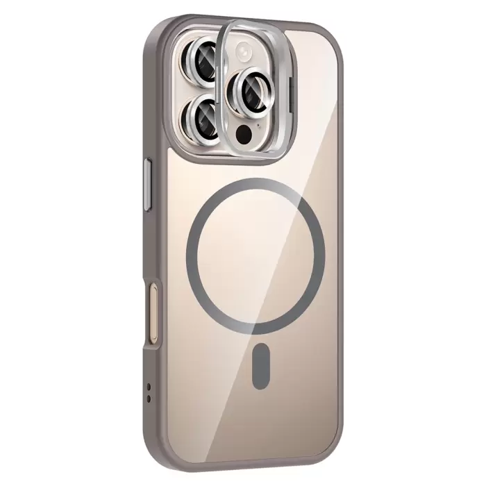 Apple İphone 16 Pro Kılıf Standlı Kamera Lens Koruma Hediyeli Magsafe Şarj Lopard Etro Kapak Koruyucu