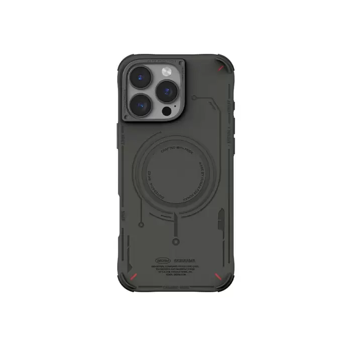 iPhone 16 Pro Skinarma Mecha Series Kılıf - Metal Kamera Çerçeveli