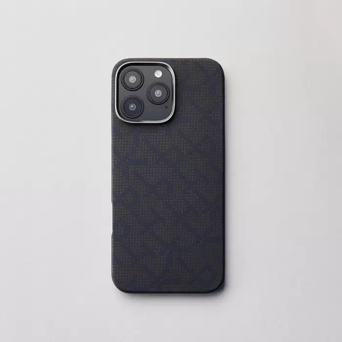 Apple İphone 16 Pro Max Kılıf Magsafe Şarj  Aramid Fiber Pitaka Tactile Woven Monogram Series Kapak