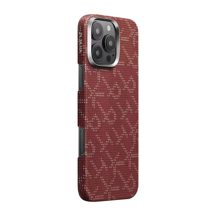 Apple İphone 16 Pro Max Kılıf Magsafe Şarj  Aramid Fiber Pitaka Tactile Woven Monogram Series Kapak