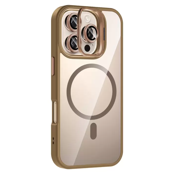 Apple İphone 16 Pro Max Kılıf Standlı Kamera Lens Koruma Hediyeli Magsafe Şarj Lopard Etro Kapak Koruyucu