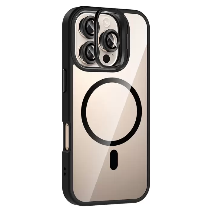 Apple İphone 16 Pro Max Kılıf Standlı Kamera Lens Koruma Hediyeli Magsafe Şarj Lopard Etro Kapak Koruyucu