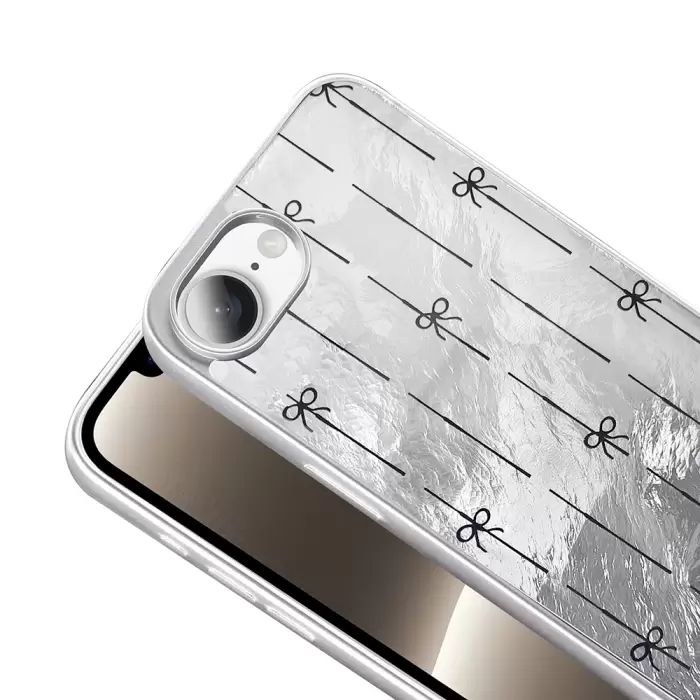 Apple İphone 16e Kılıf Parlak Desenli Silikon Mep Kapak Telefon Kılıfı Leopar-Fiyonk-Geo Desenleriyle