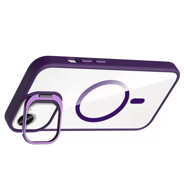 Apple İphone 16e Kılıf Standlı Kamera Lens Koruma Hediyeli Magsafe Şarj Lopard Etro Kapak Koruyucu
