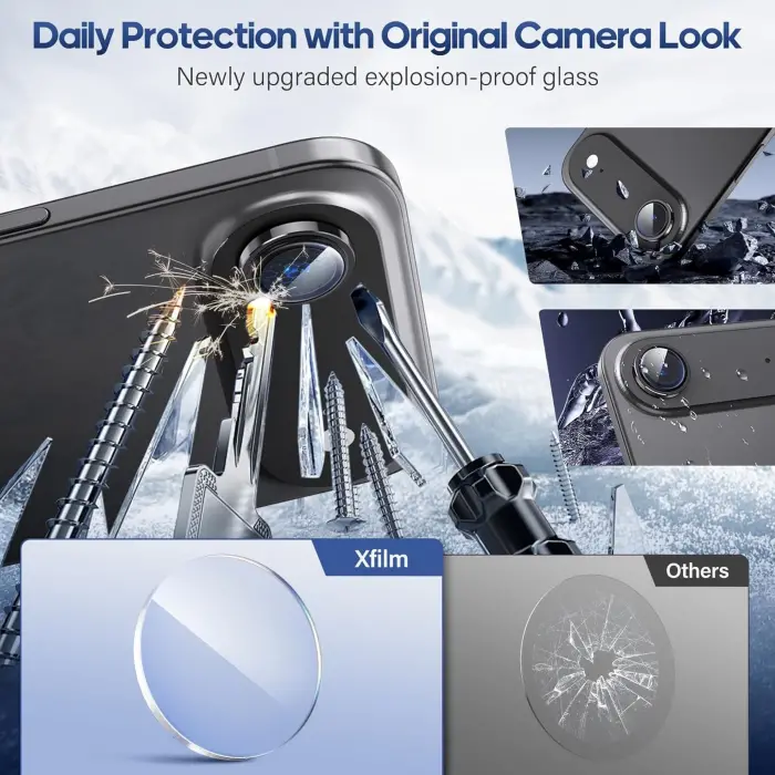 Apple İphone 17 Air Kamera Koruyucu Premium Safir Gece Çekim Destekli Lens Koruma Parlak Temperli Cl-12