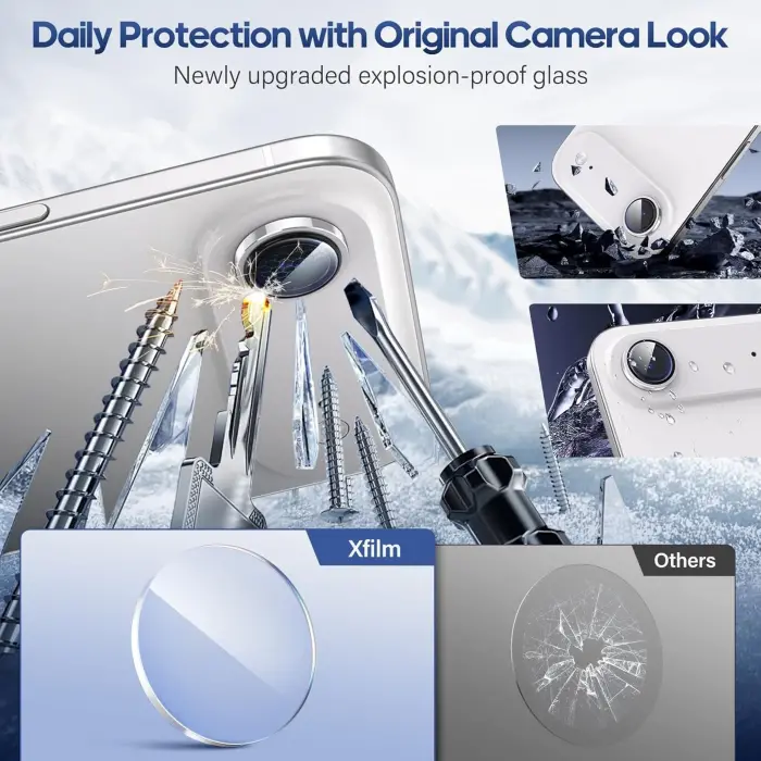 Apple İphone 17 Air Kamera Koruyucu Premium Safir Gece Çekim Destekli Lens Koruma Parlak Temperli Cl-12