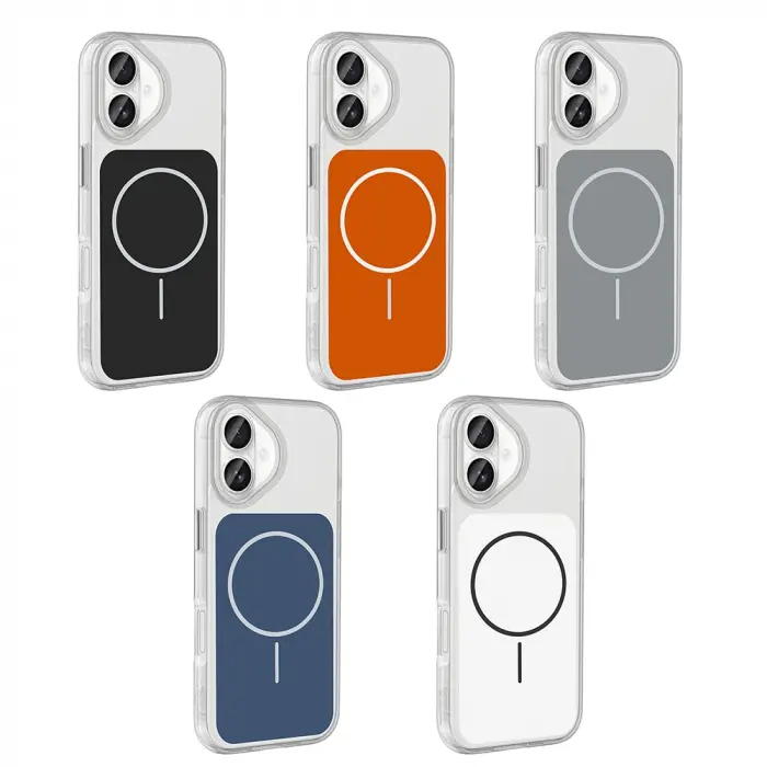 Apple İphone 17 Kılıf M-safe Şarj Özellikli Metal Buton Tasarımlı Lopard İkonik Sert Silikon Kapak