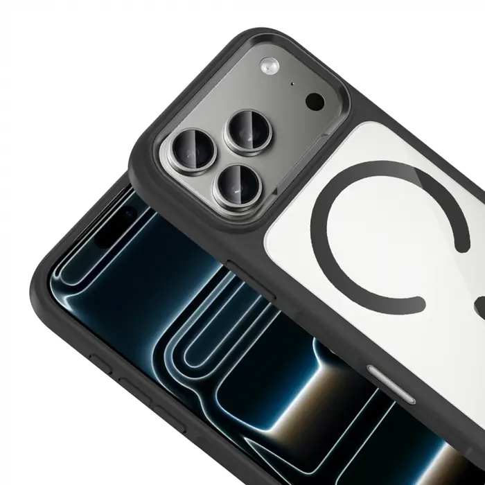 Apple İphone 17 Pro Kılıf M-safe Şarj Özellikli Metal Kamera Çerçeveli Lopard Tiko Kapak