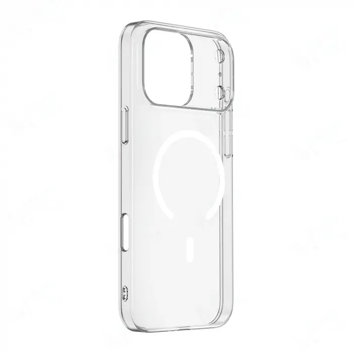 Apple İphone 17 Pro Max Kılıf Ic Çipli M-safe Şarj Özellikli Şeffaf Kamera Çerçeveli Lopard Toledo Kapak