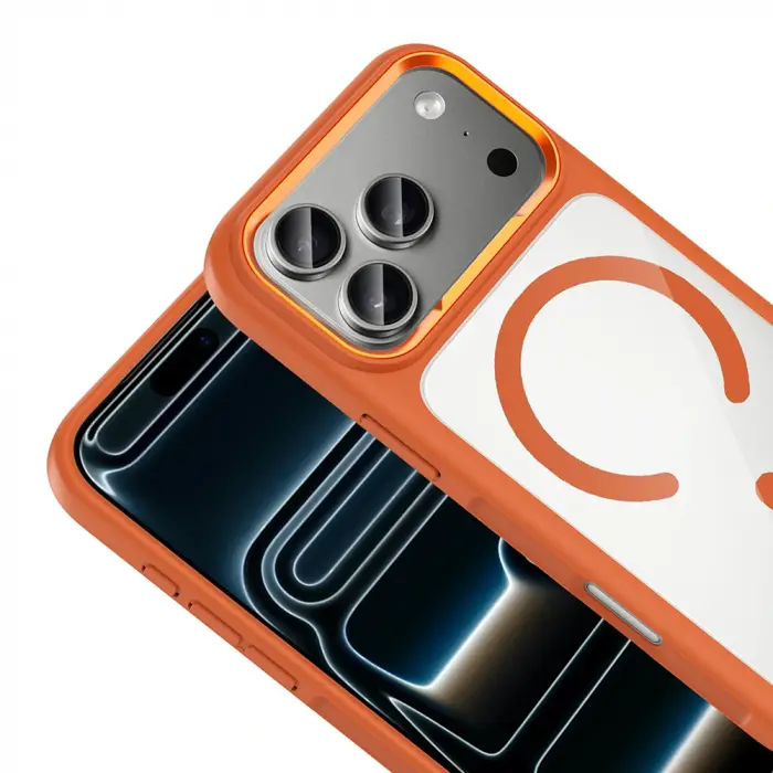 Apple İphone 17 Pro Max Kılıf M-safe Şarj Özellikli Metal Kamera Çerçeveli Lopard Tiko Kapak